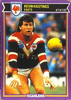 1987 Scanlens Rugby League #47 Kevin Hastings Front